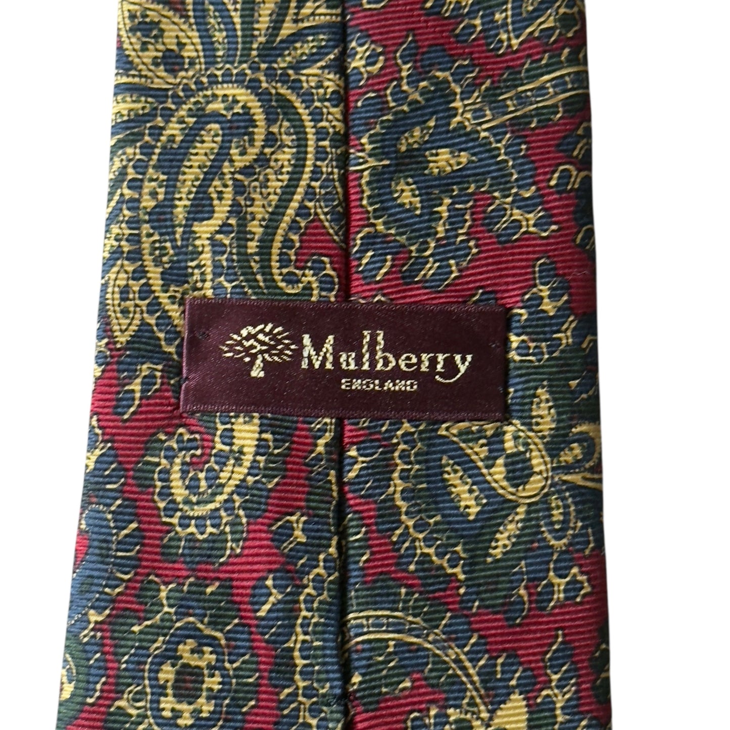 MULBERRY Vintage Burgundy Paisley Silk Tie (10.2 cm by 148 cm)