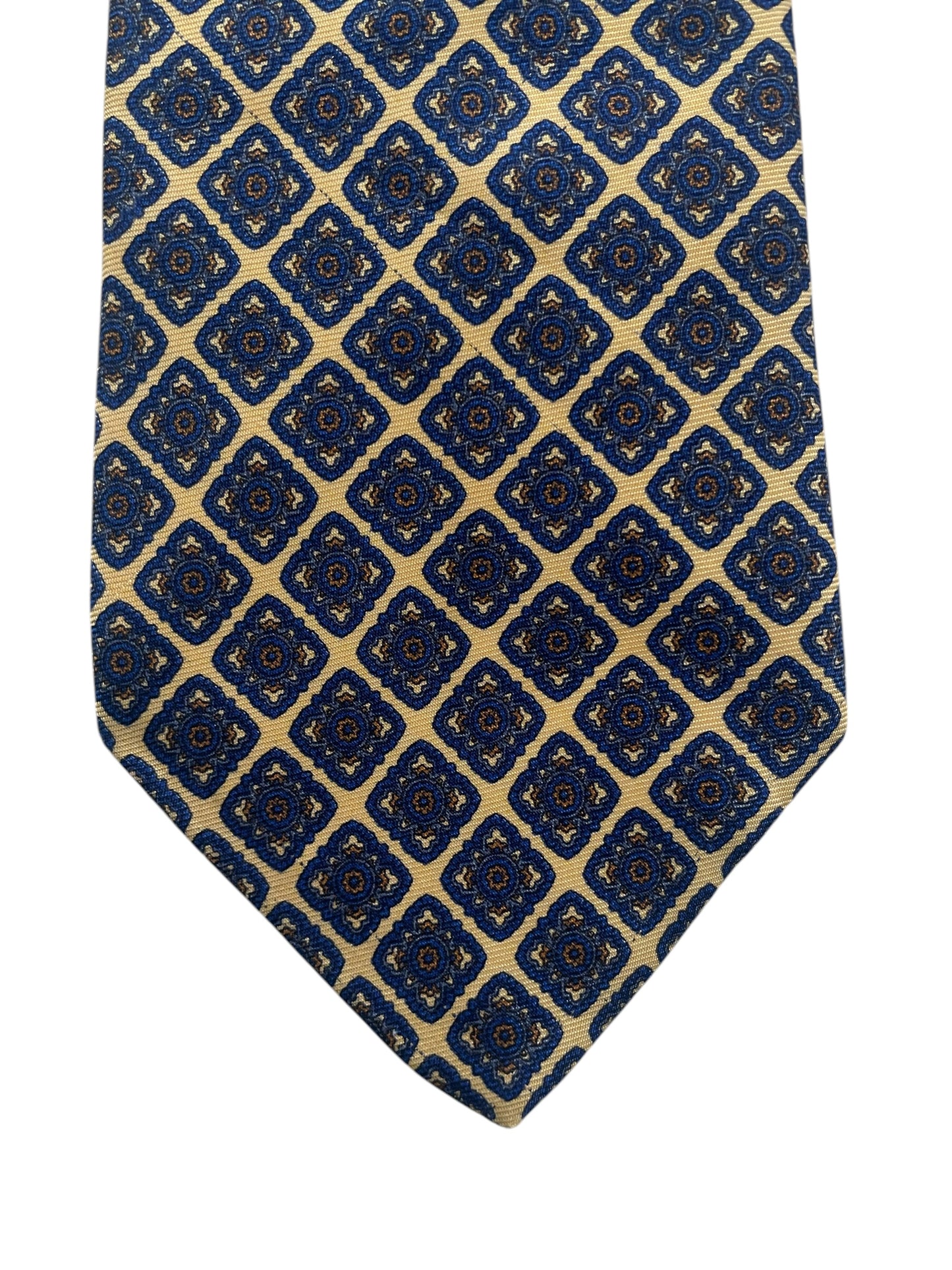 WANA Vintage Beige Paisley Silk Tie (9 cm by 158 cm) Longer Length & Medium Front Size.