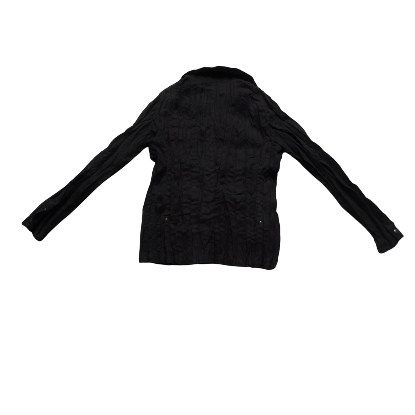 ISSEY MIYAKE FETE Vintage Black Pleated Jacket, Woman. Size 2 (Small)