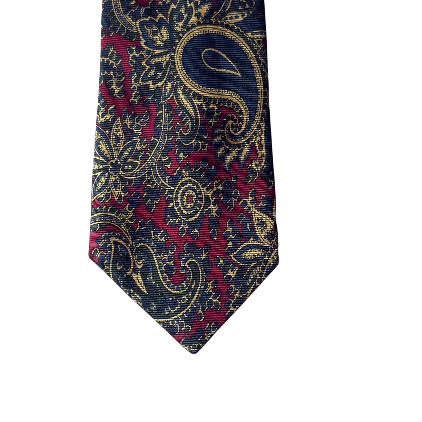 MULBERRY Vintage Burgundy Paisley Silk Tie (10.2 cm by 148 cm)