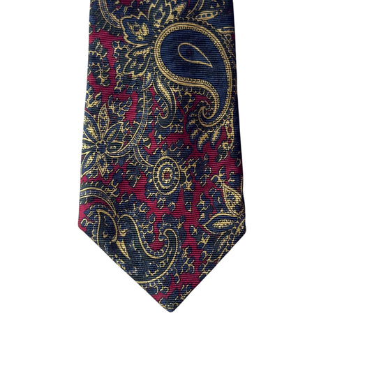 MULBERRY Vintage Burgundy Paisley Silk Tie (10.2 cm by 148 cm)