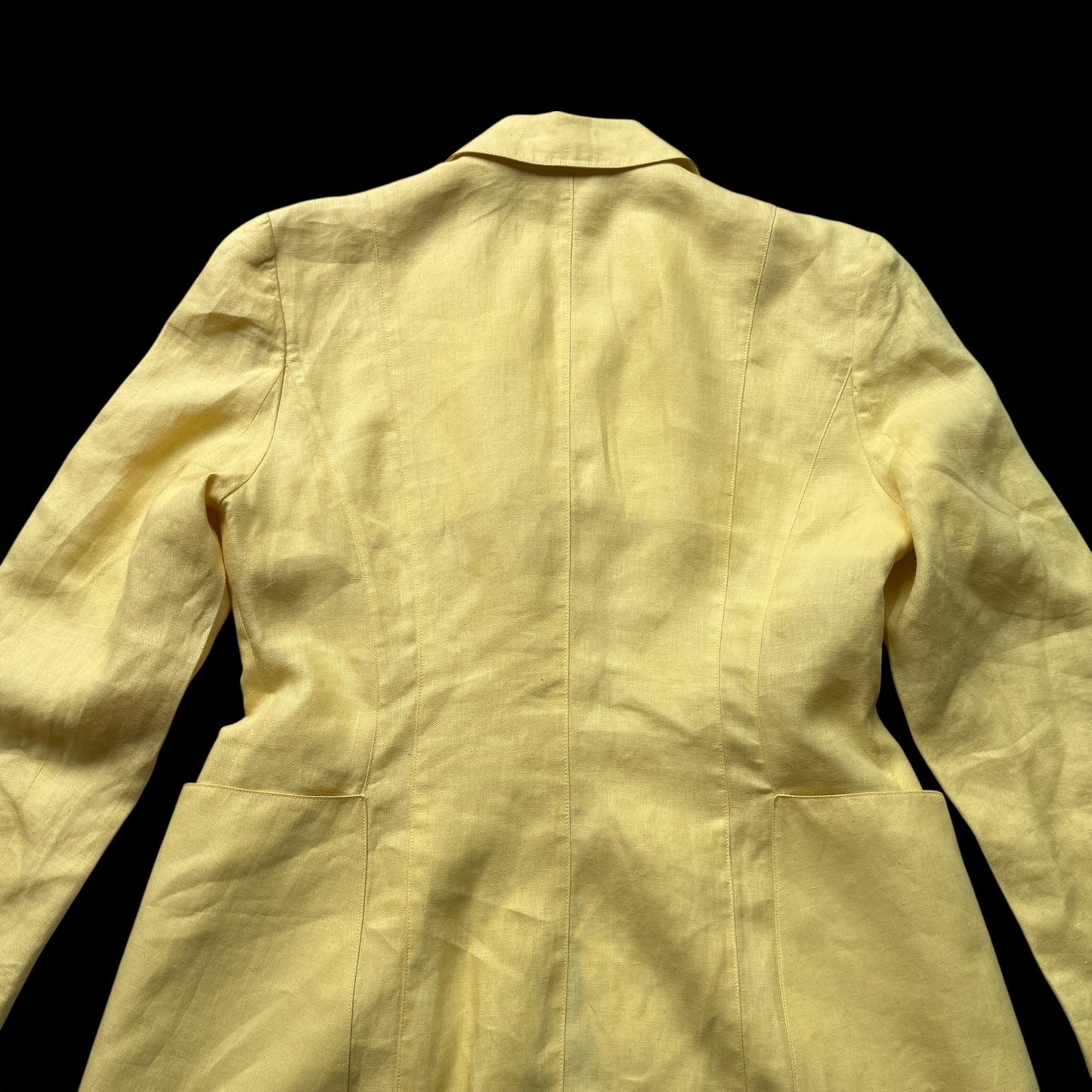 HERMES Vintage Yellow Linen Jacket. Size 42 (Small/Medium slim fit).
