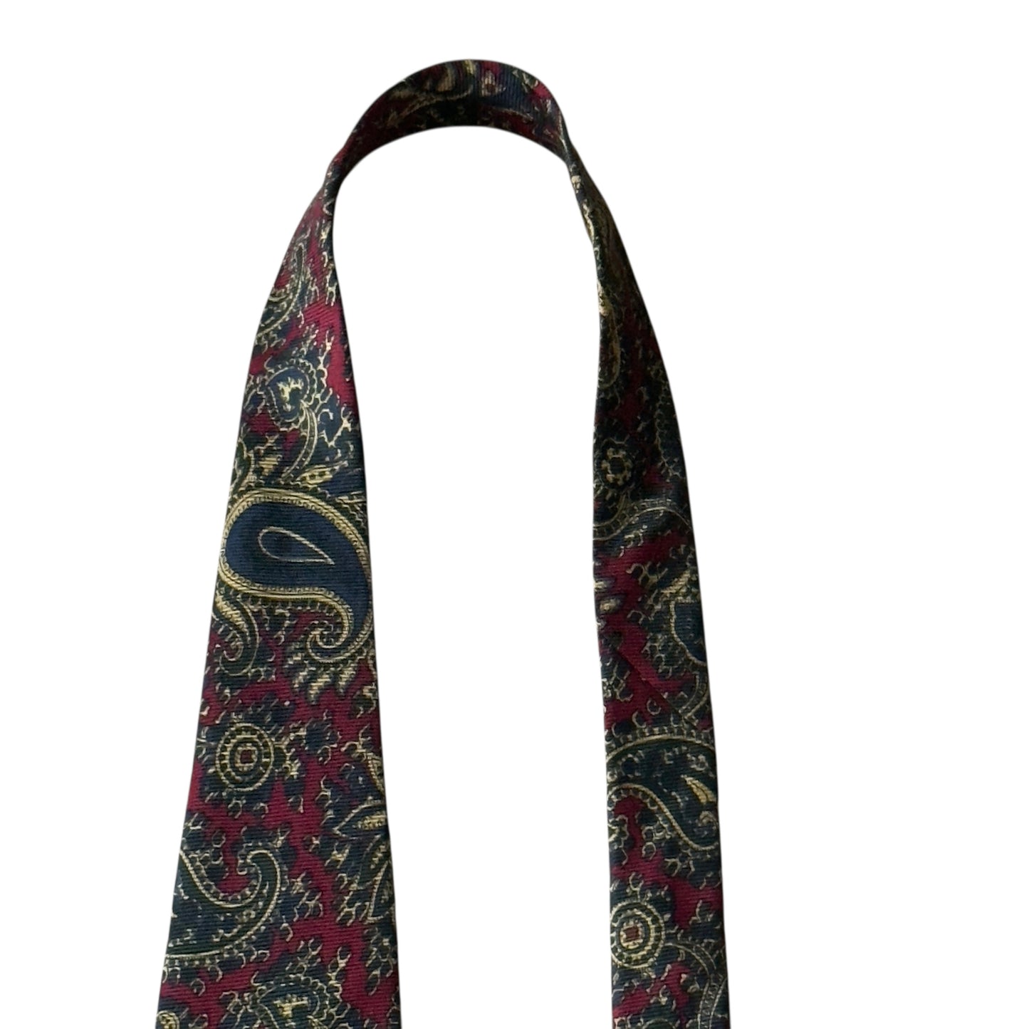 MULBERRY Vintage Burgundy Paisley Silk Tie (10.2 cm by 148 cm)