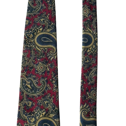 MULBERRY Vintage Burgundy Paisley Silk Tie (10.2 cm by 148 cm)