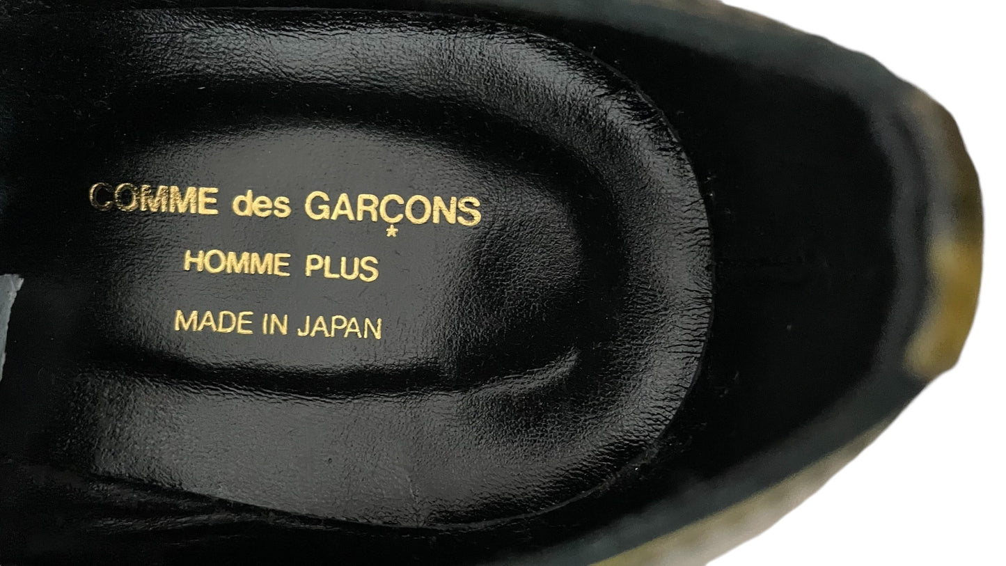 CdG Homme Plus Men’s Black Olive Green Leather Buckle Shoes (Japan Men’s Size 26) U.K. 7