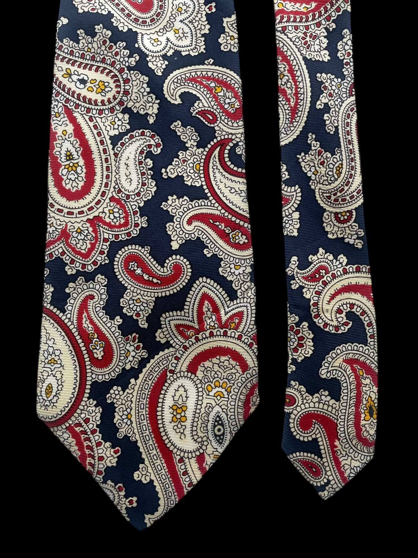 CARVEN Navy Blue Paisley Silk Tie (9.3 cm by 151 cm) Normal Front Size.