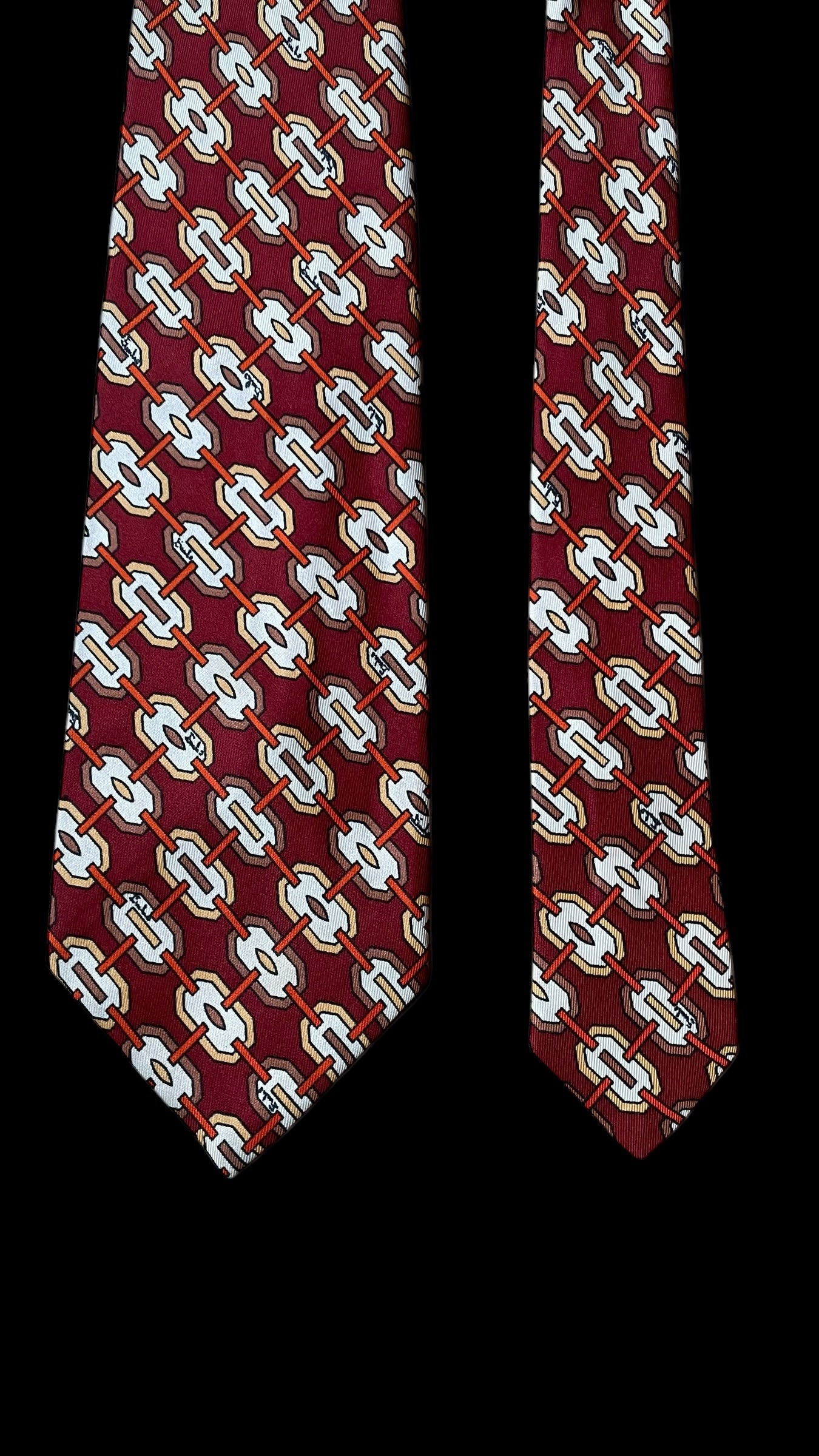 EMILIO PUCCI Vintage Burgundy Geometric Silk Tie (8.7 cm by 137.5 cm)