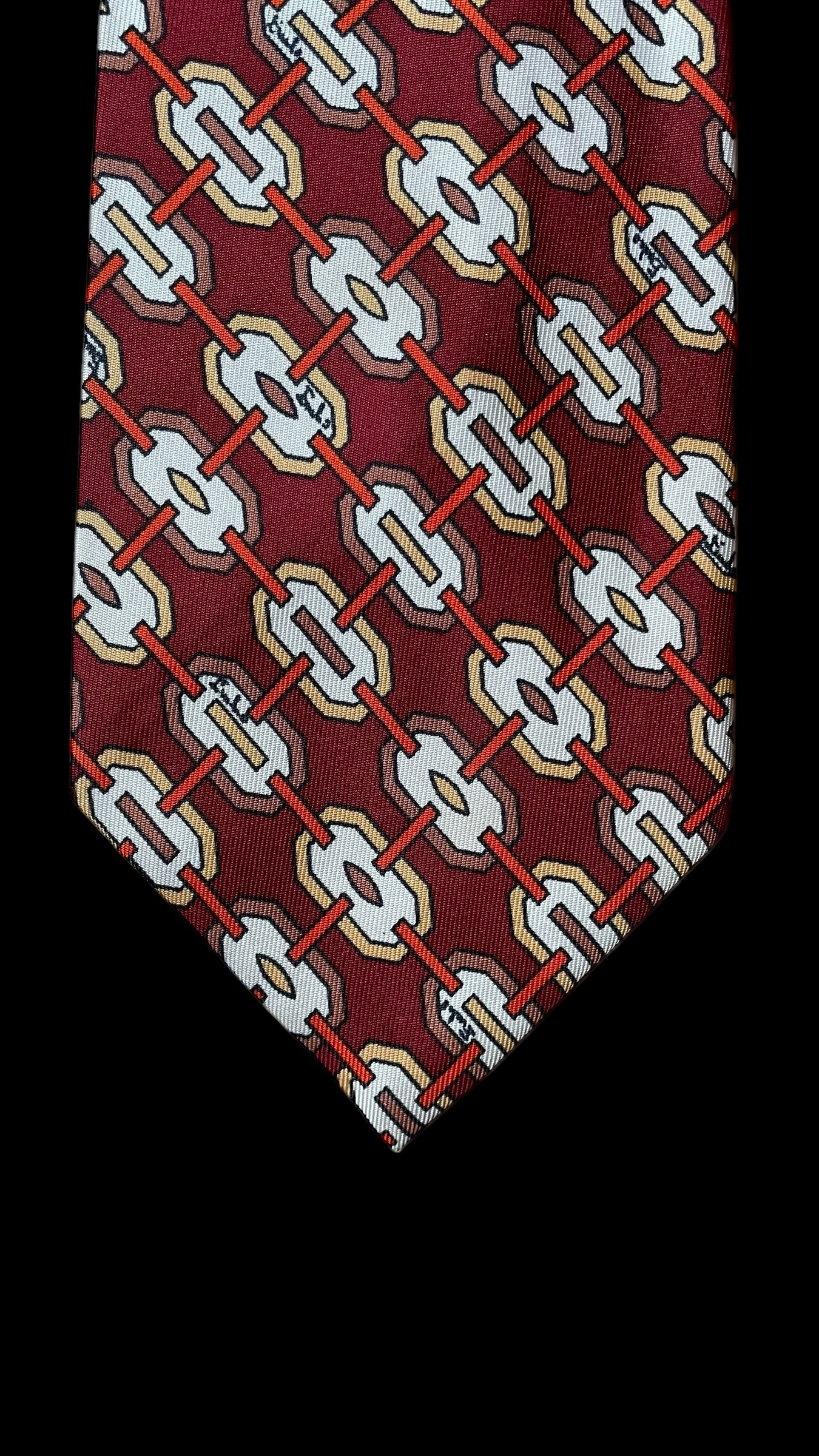 EMILIO PUCCI Vintage Burgundy Geometric Silk Tie (8.7 cm by 137.5 cm)