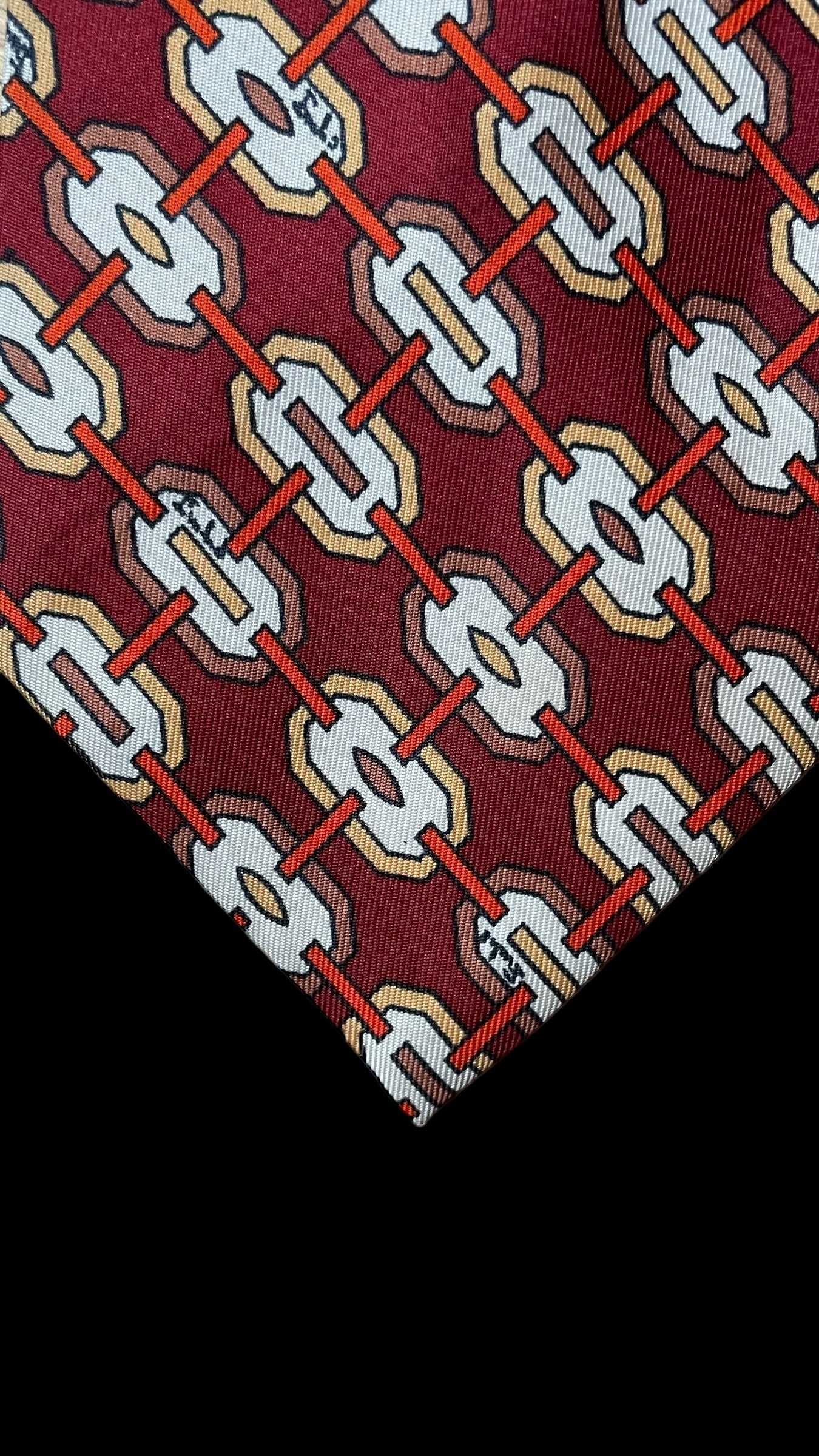 EMILIO PUCCI Vintage Burgundy Geometric Silk Tie (8.7 cm by 137.5 cm)