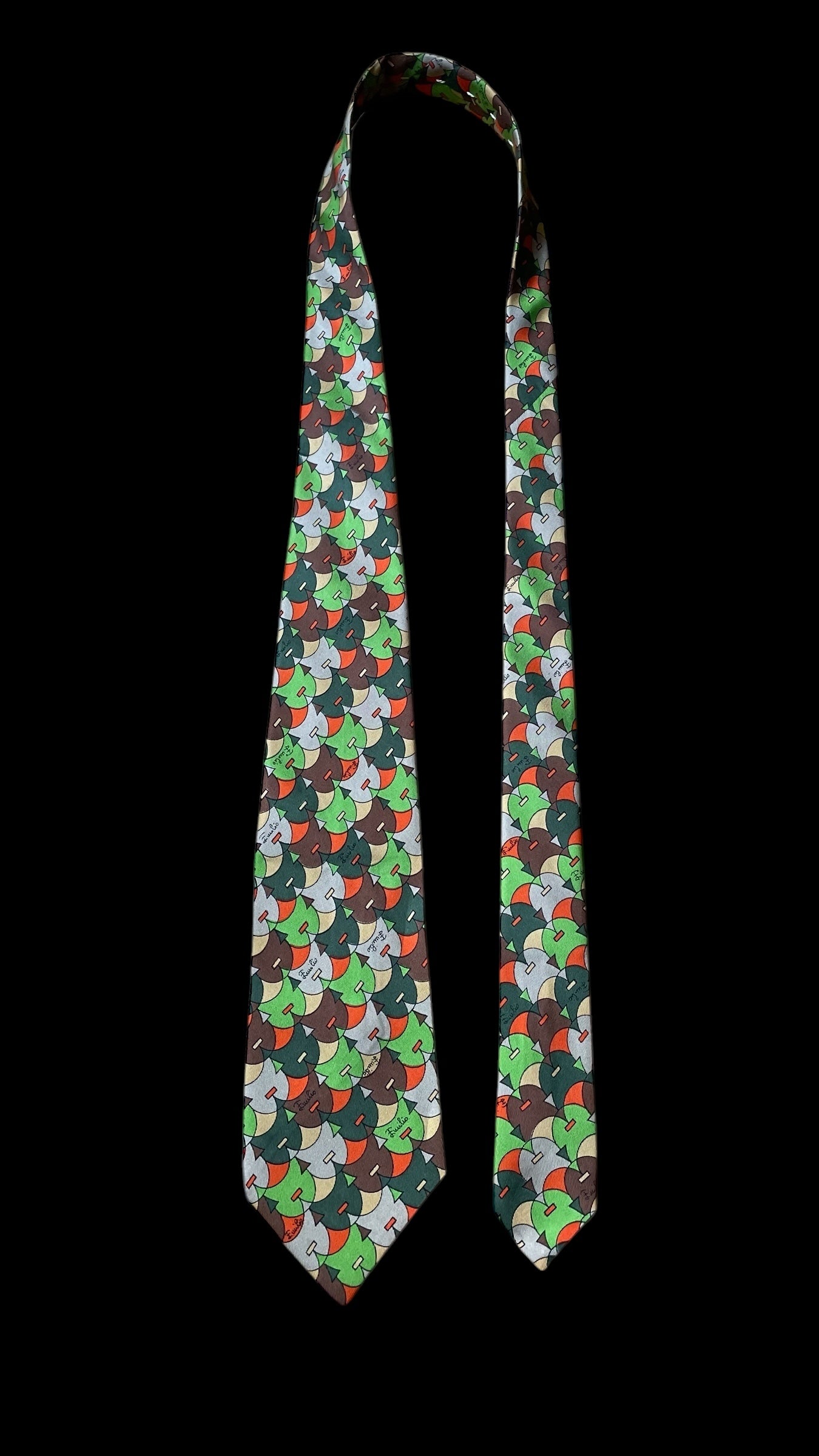 Vintage Psychedelic Silk Tie  by EMILIO PUCCI (8.4 cm by 133 cm) Medium Front Size