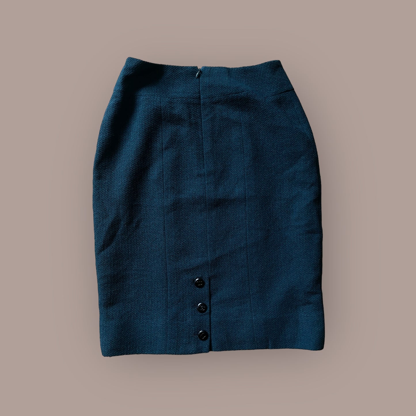 CHANEL Vintage Dark Green Skirt Suit. Size 36 (Extra Small).