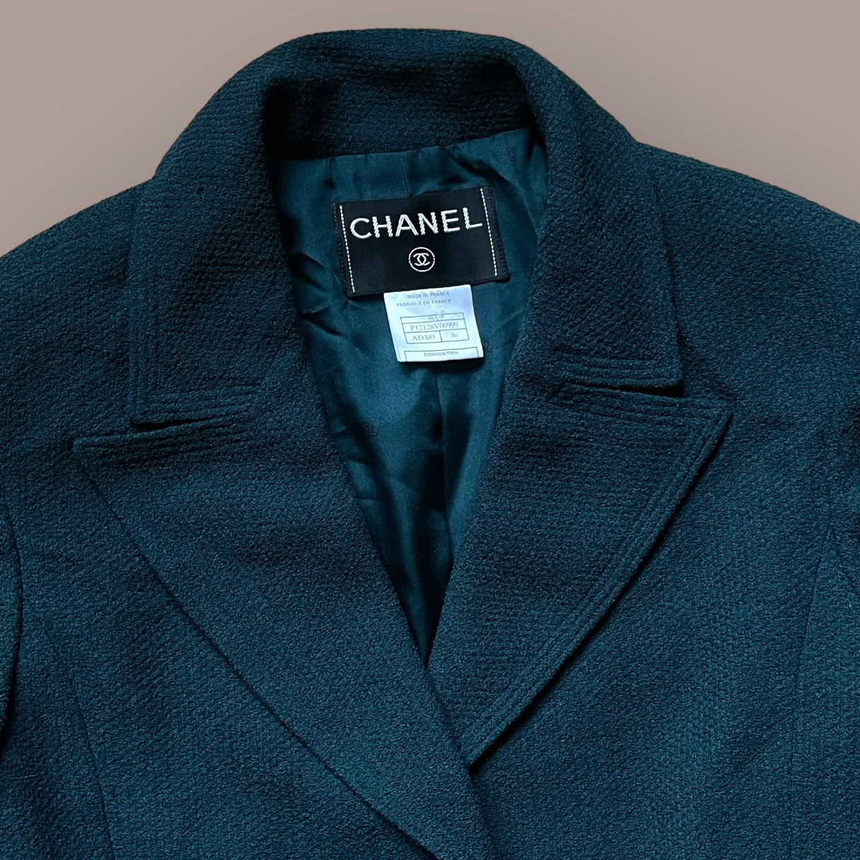 CHANEL Vintage Dark Green Skirt Suit. Size 36 (Extra Small).