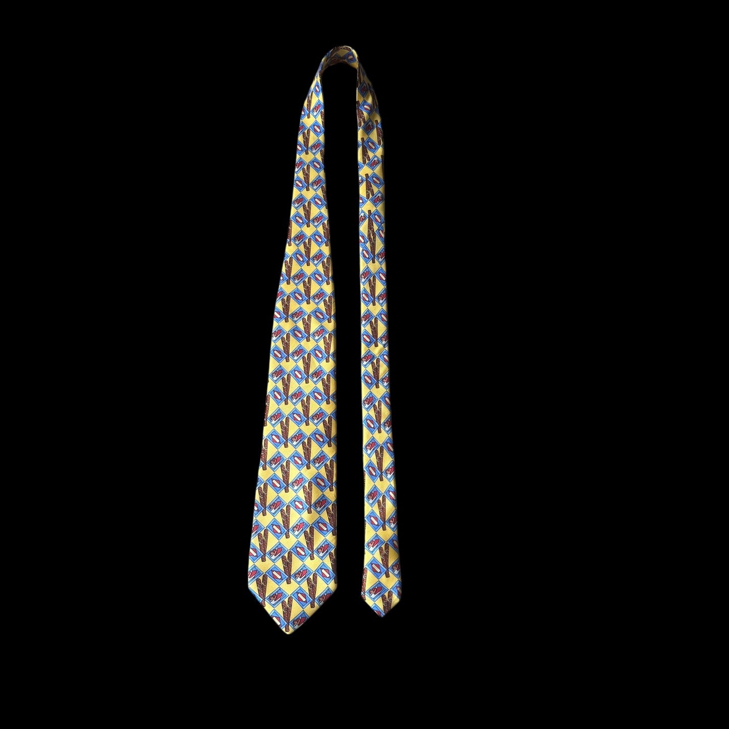 ROSSARDI Vintage Yellow Cigars Silk Tie (9.2 cm by 150 cm)