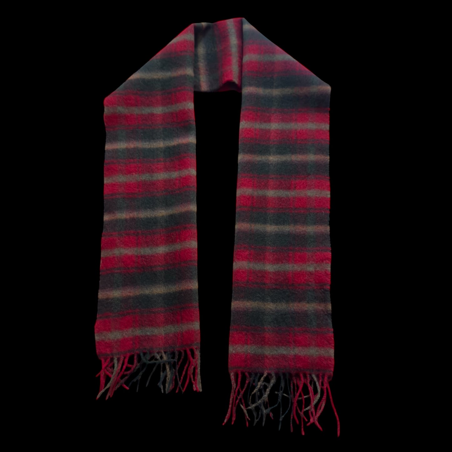 BALMORAL Vintage Red Tartan Cashmere-Wool Blended Scarf (30 cm by 144.5 cm)