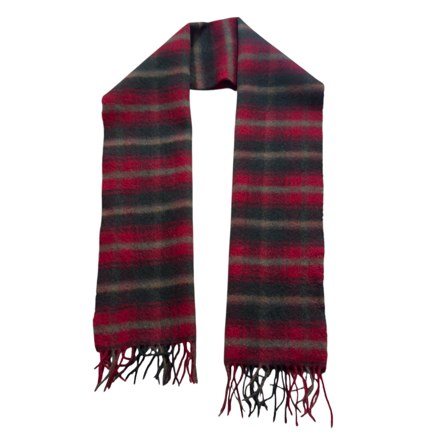 BALMORAL Vintage Red Tartan Cashmere-Wool Blended Scarf (30 cm by 144.5 cm)