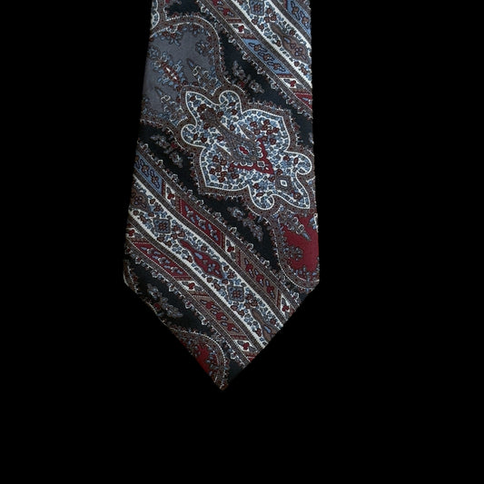 CHRISTIAN DIOR Vintage Black Paisley Silk Tie (9.2 cm by 146.4 cm)