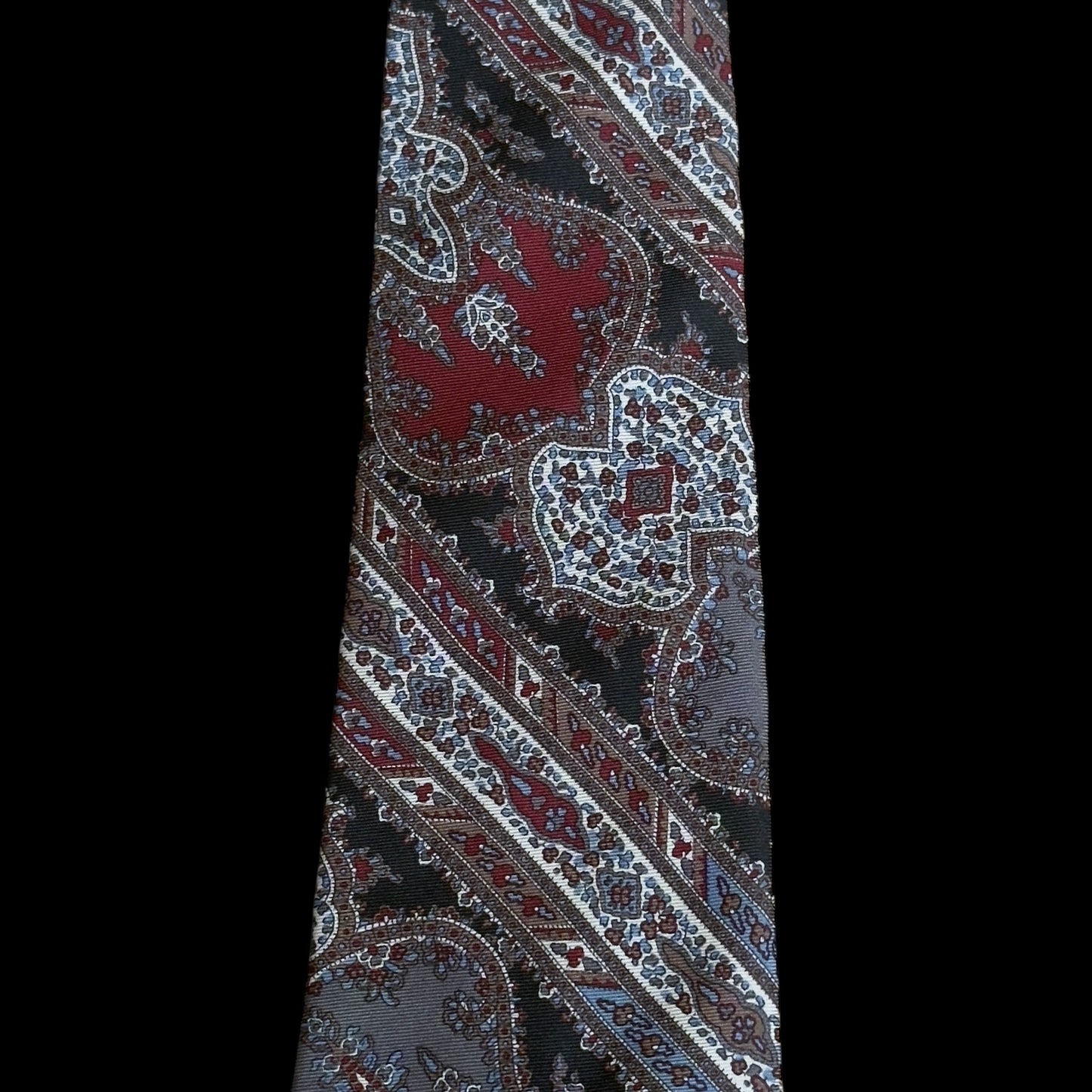 CHRISTIAN DIOR Vintage Black Paisley Silk Tie (9.2 cm by 146.4 cm)