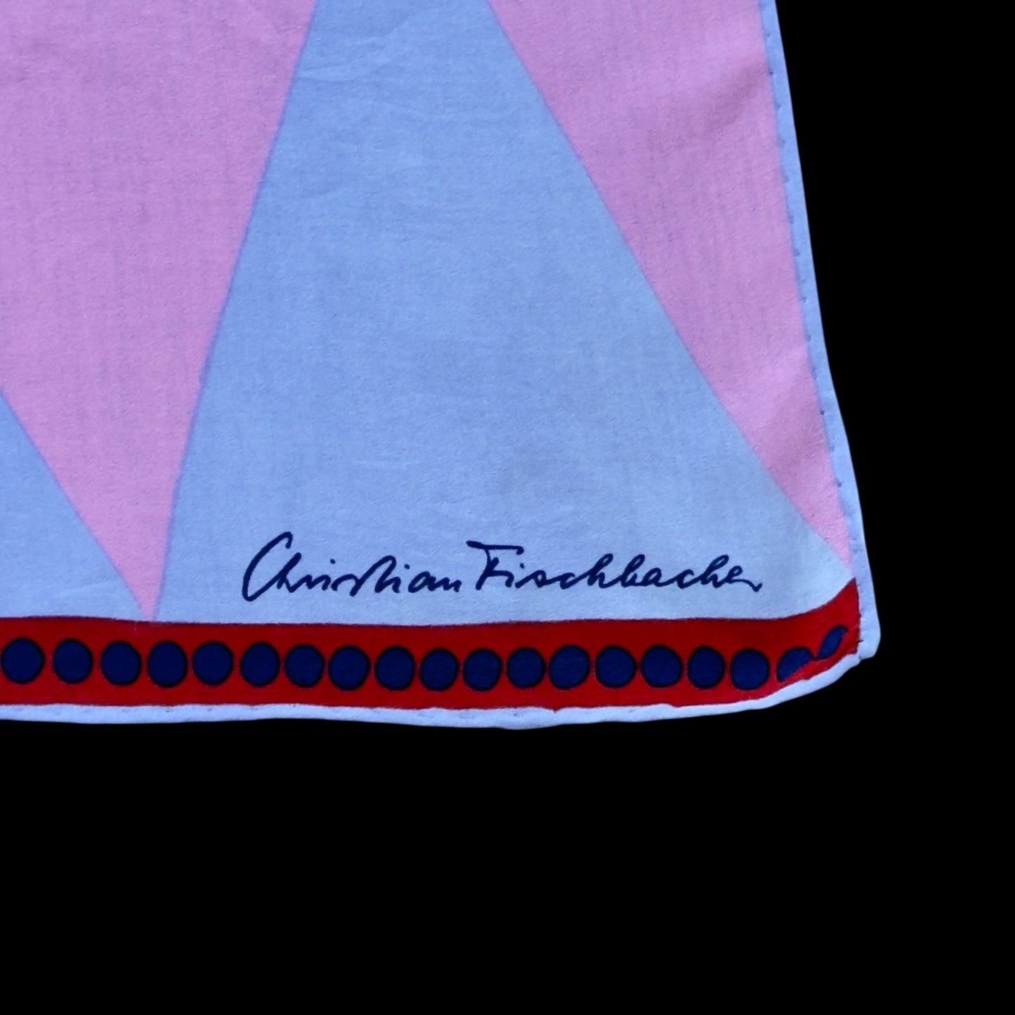 CHRISTIAN FISCHBACHER Vintage Lavender Geometric Crepe Silk Scarf (77 cm by 77 cm)