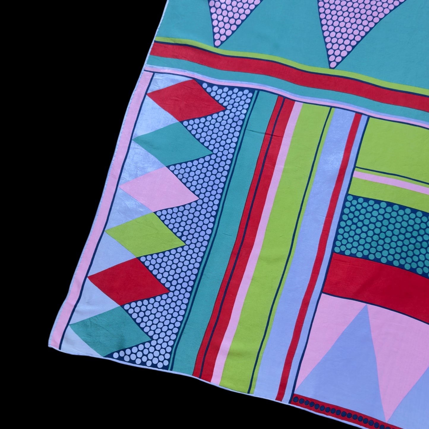 CHRISTIAN FISCHBACHER Vintage Lavender Geometric Crepe Silk Scarf (77 cm by 77 cm)