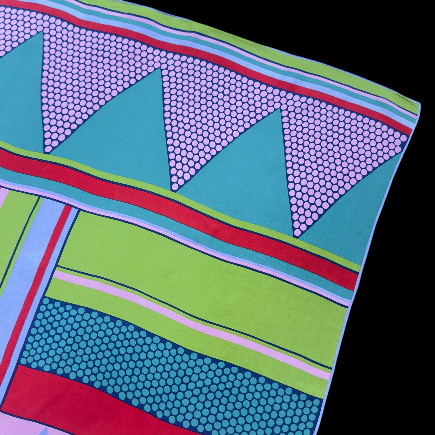 CHRISTIAN FISCHBACHER Vintage Lavender Geometric Crepe Silk Scarf (77 cm by 77 cm)