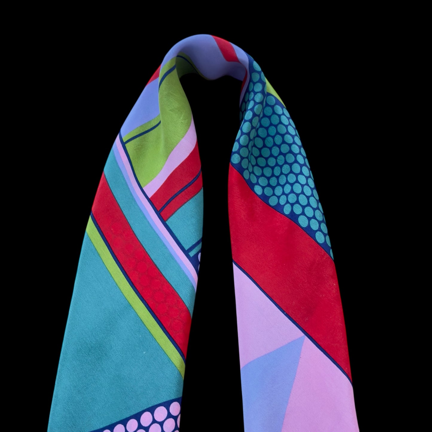 CHRISTIAN FISCHBACHER Vintage Lavender Geometric Crepe Silk Scarf (77 cm by 77 cm)