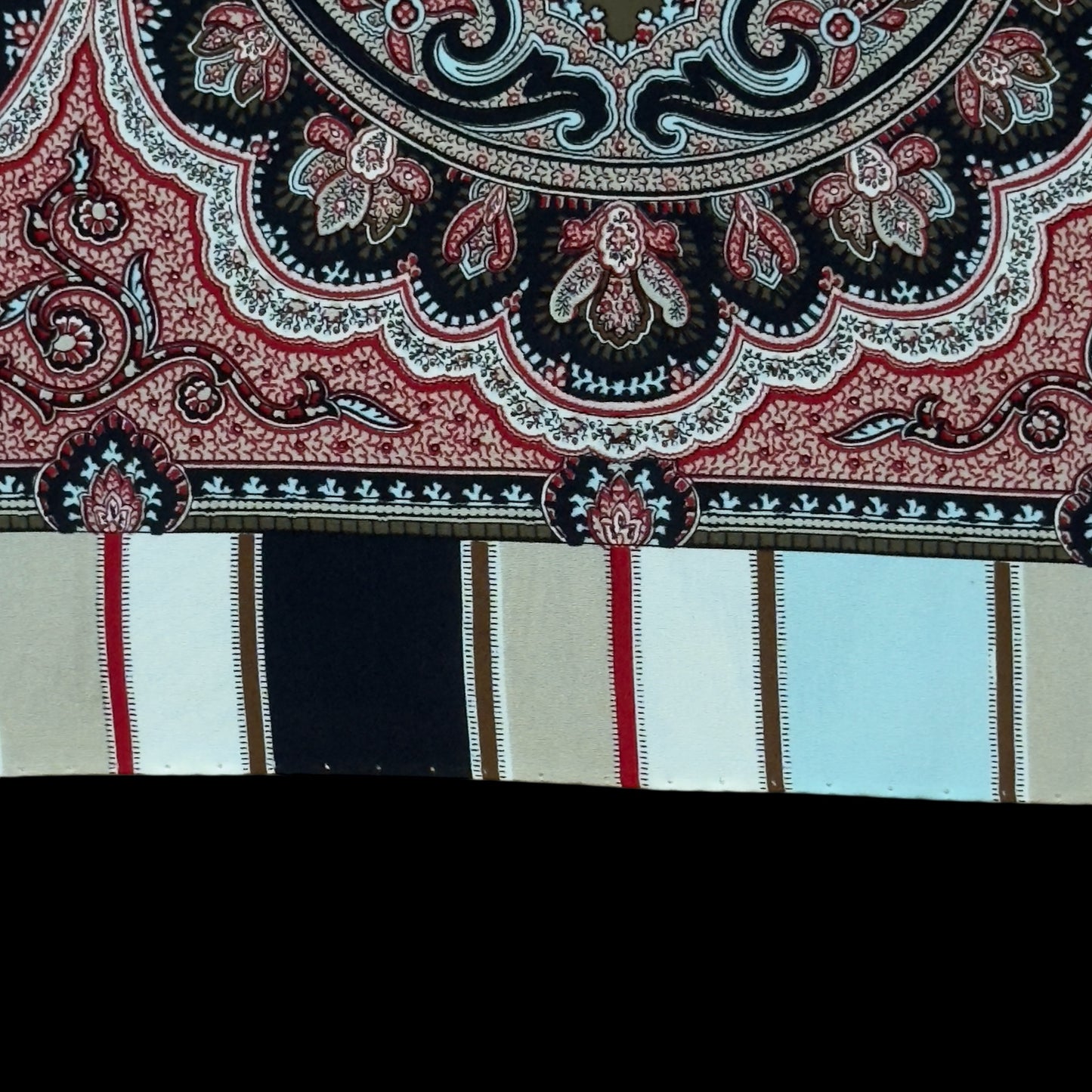 JAEGER Vintage Black Paisley Crepe Silk Scarf (88 cm by 86 cm)