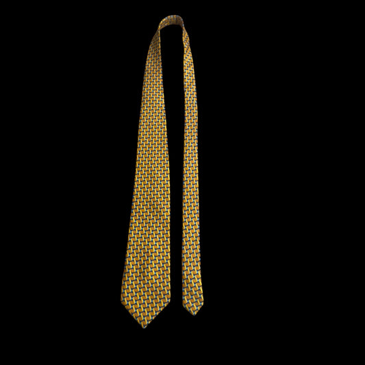 LANVIN Vintage Blue Abstract Silk Tie (9.3 cm by 147.5 cm)