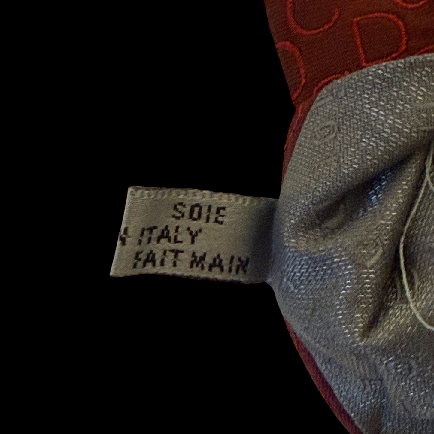 (CHRISTIAN) DIOR Vintage Burgundy CD Logos Silk Jacquard Tie (8.7 cm by 150 cm)