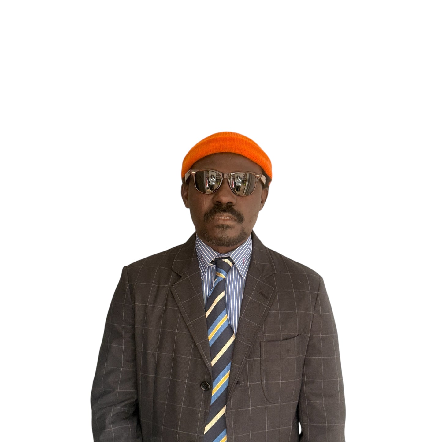 BREUER Vintage Navy Blue Stripes Silk Tie (10 cm by 149.5 cm)