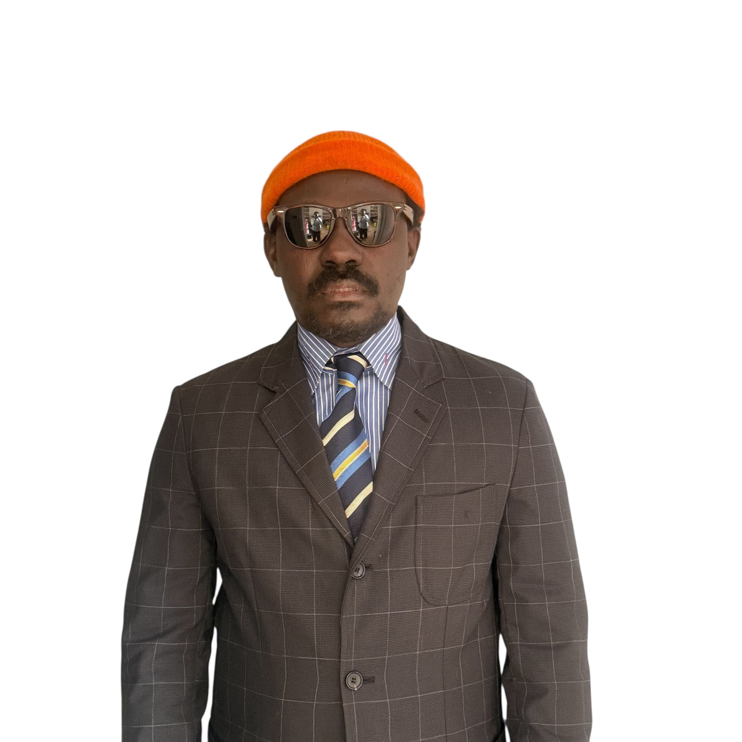 BREUER Vintage Navy Blue Stripes Silk Tie (10 cm by 149.5 cm)