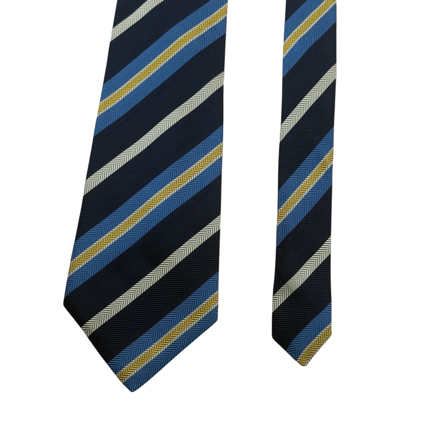 BREUER Vintage Navy Blue Stripes Silk Tie (10 cm by 149.5 cm)