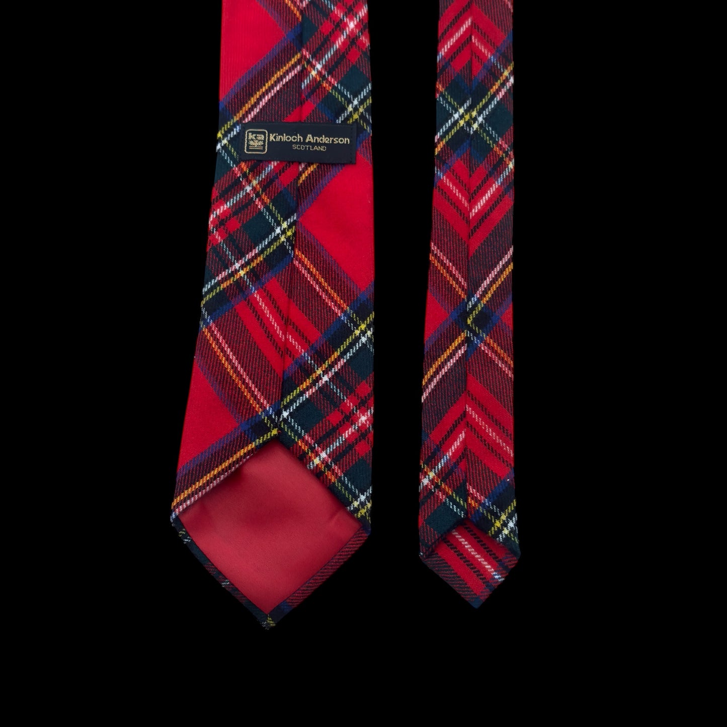 KINLOCH ANDERSON Vintage Red Tartan Wool Tie (8.4 cm by 142.5 cm)