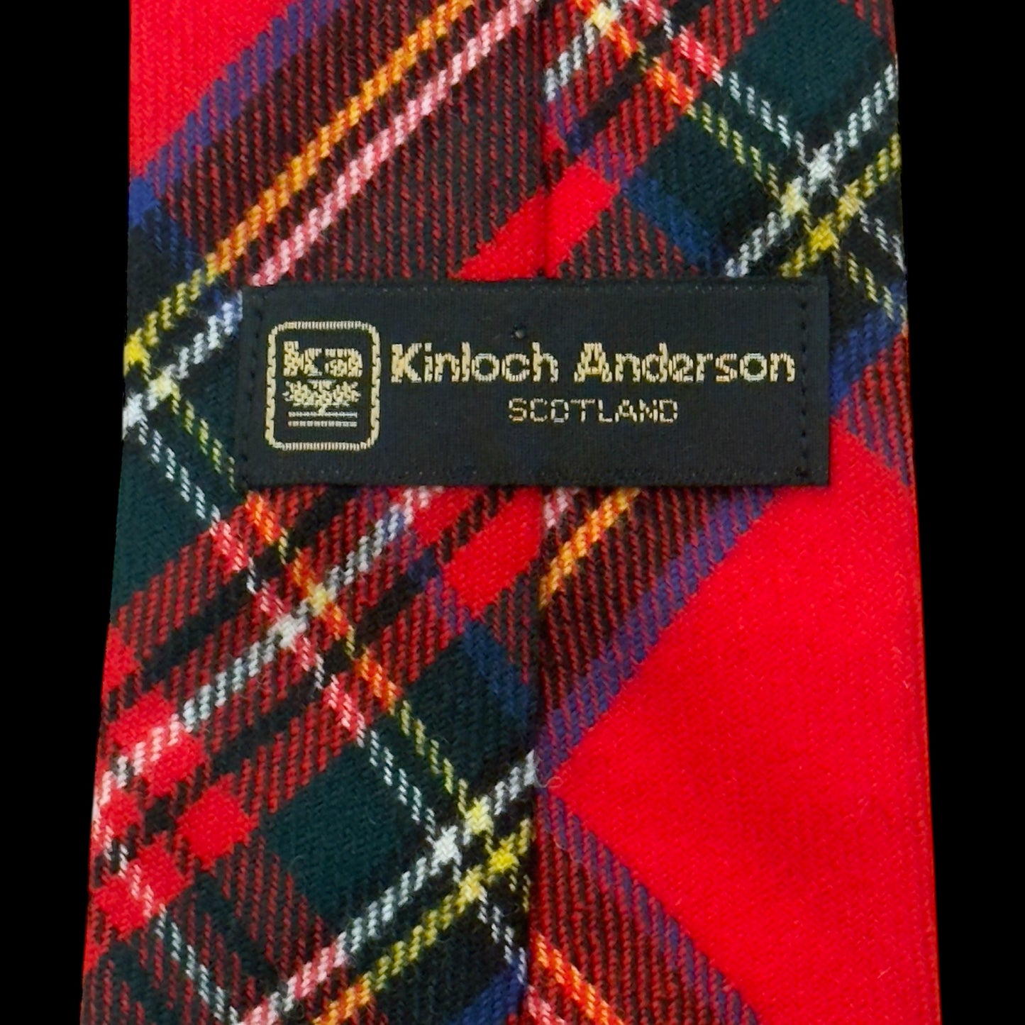 KINLOCH ANDERSON Vintage Red Tartan Wool Tie (8.4 cm by 142.5 cm)