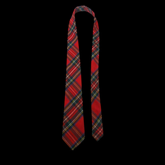 KINLOCH ANDERSON Vintage Red Tartan Wool Tie (8.4 cm by 142.5 cm)