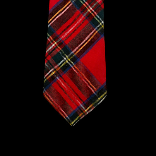 KINLOCH ANDERSON Vintage Red Tartan Wool Tie (8.4 cm by 142.5 cm)