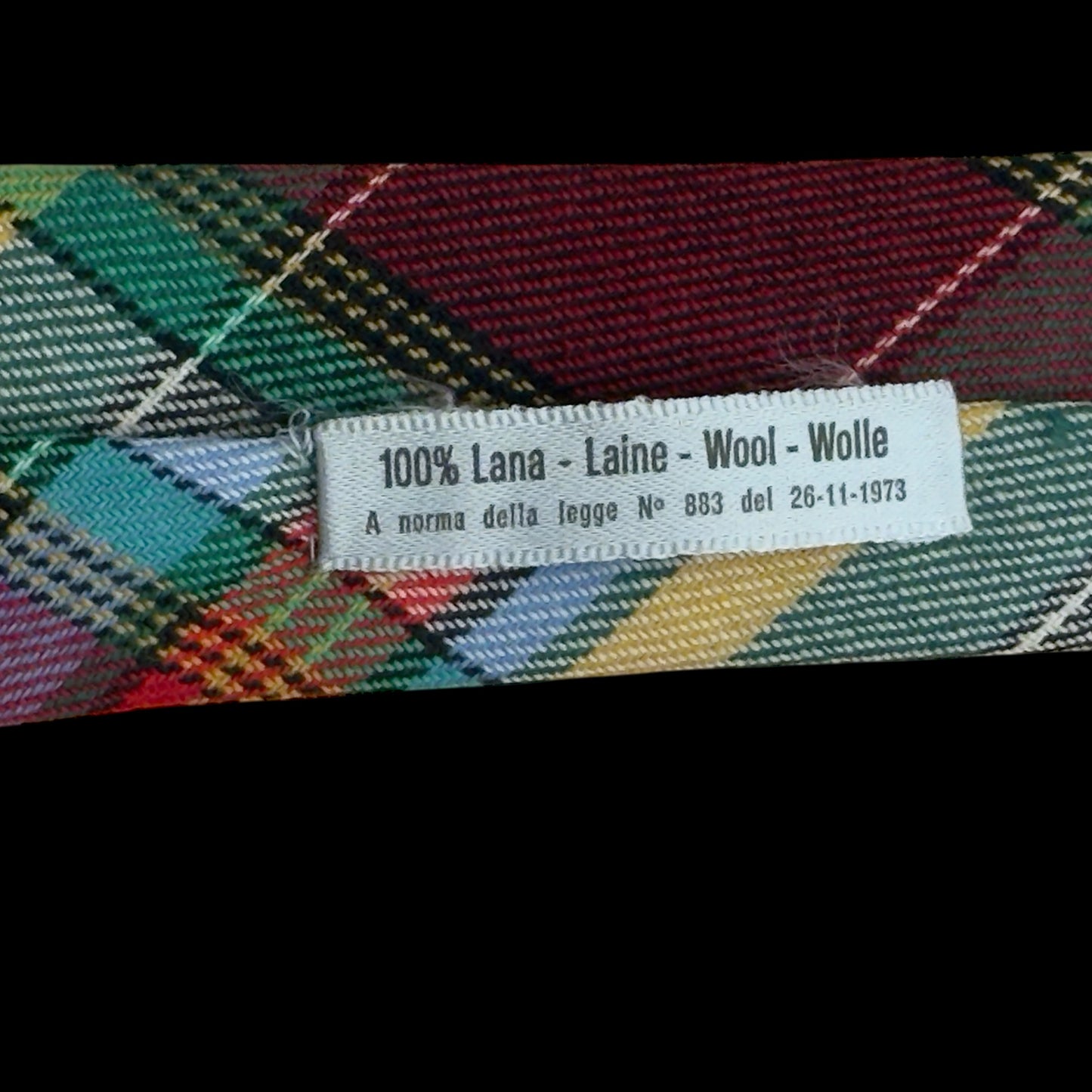 KENZO Vintage Green Tartan Wool Tie (7 cm by 143.5 cm)