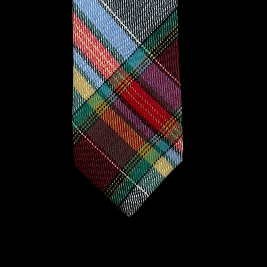 KENZO Vintage Green Tartan Wool Tie (7 cm by 143.5 cm)