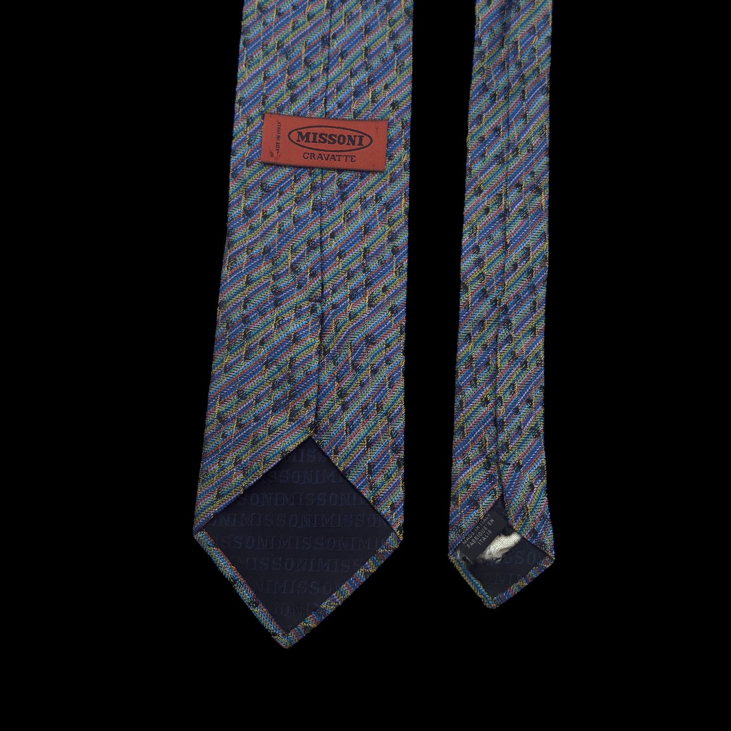 MISSONI Vintage Lime Green Geometric Silk Tie (9.3 cm by 144 cm)