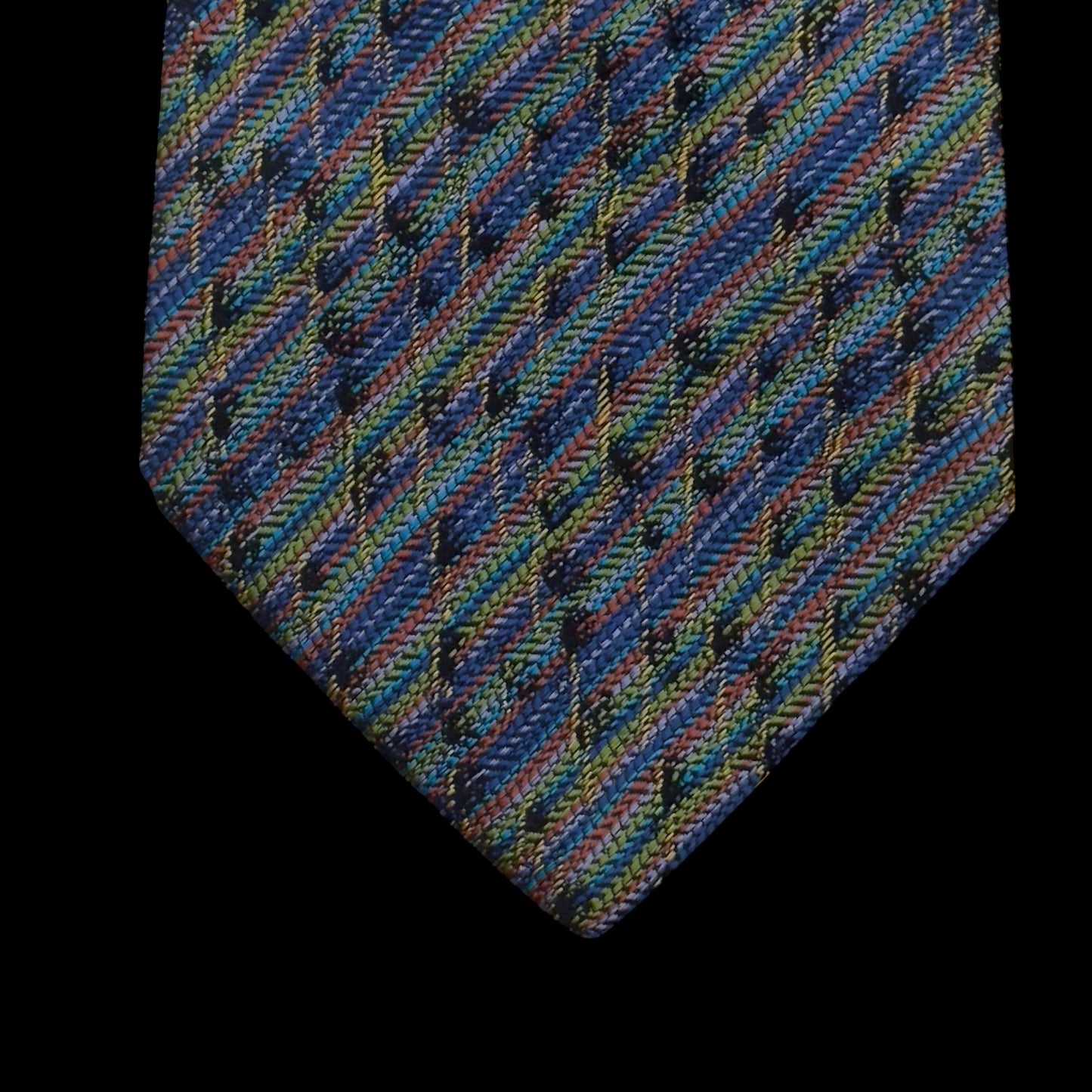 MISSONI Vintage Lime Green Geometric Silk Tie (9.3 cm by 144 cm)