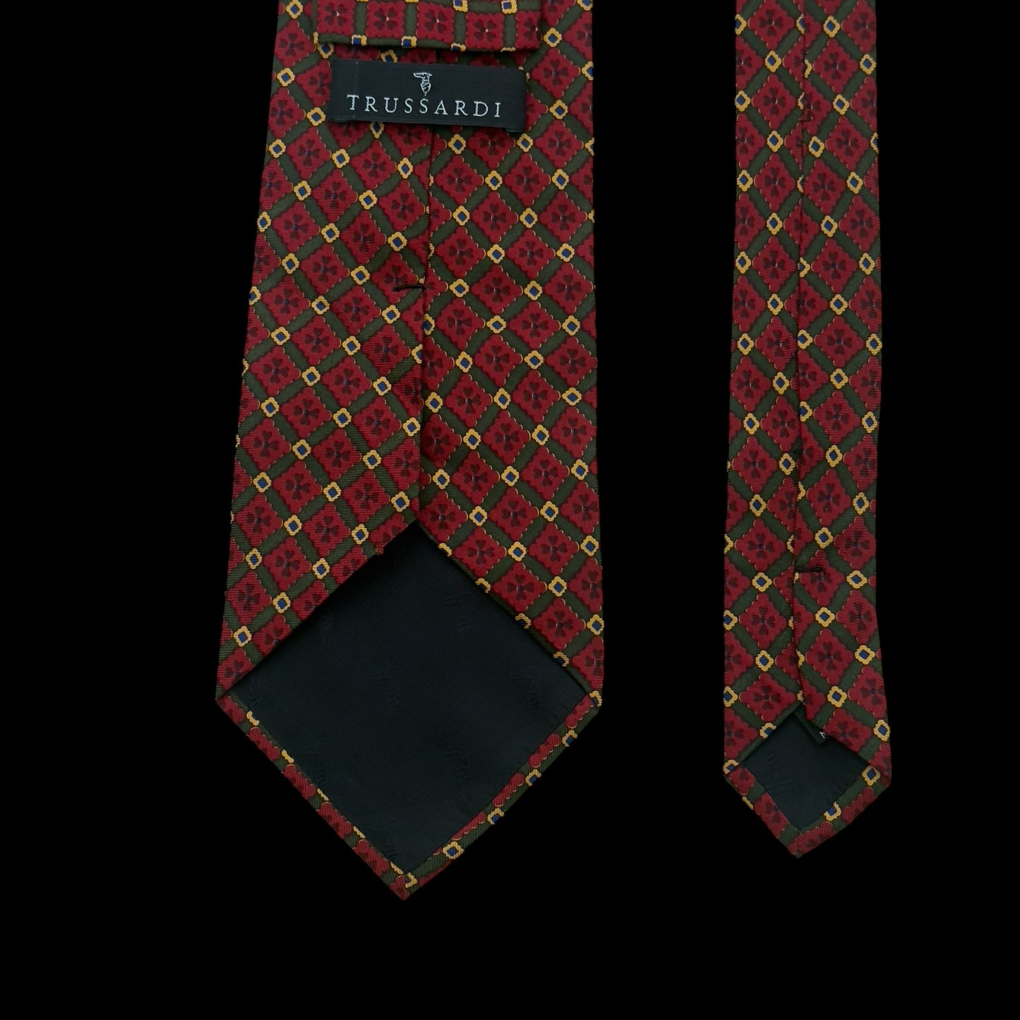 TRUSSARDI Vintage Burgundy Floral Silk Tie (9.8 cm by 147.5 cm)