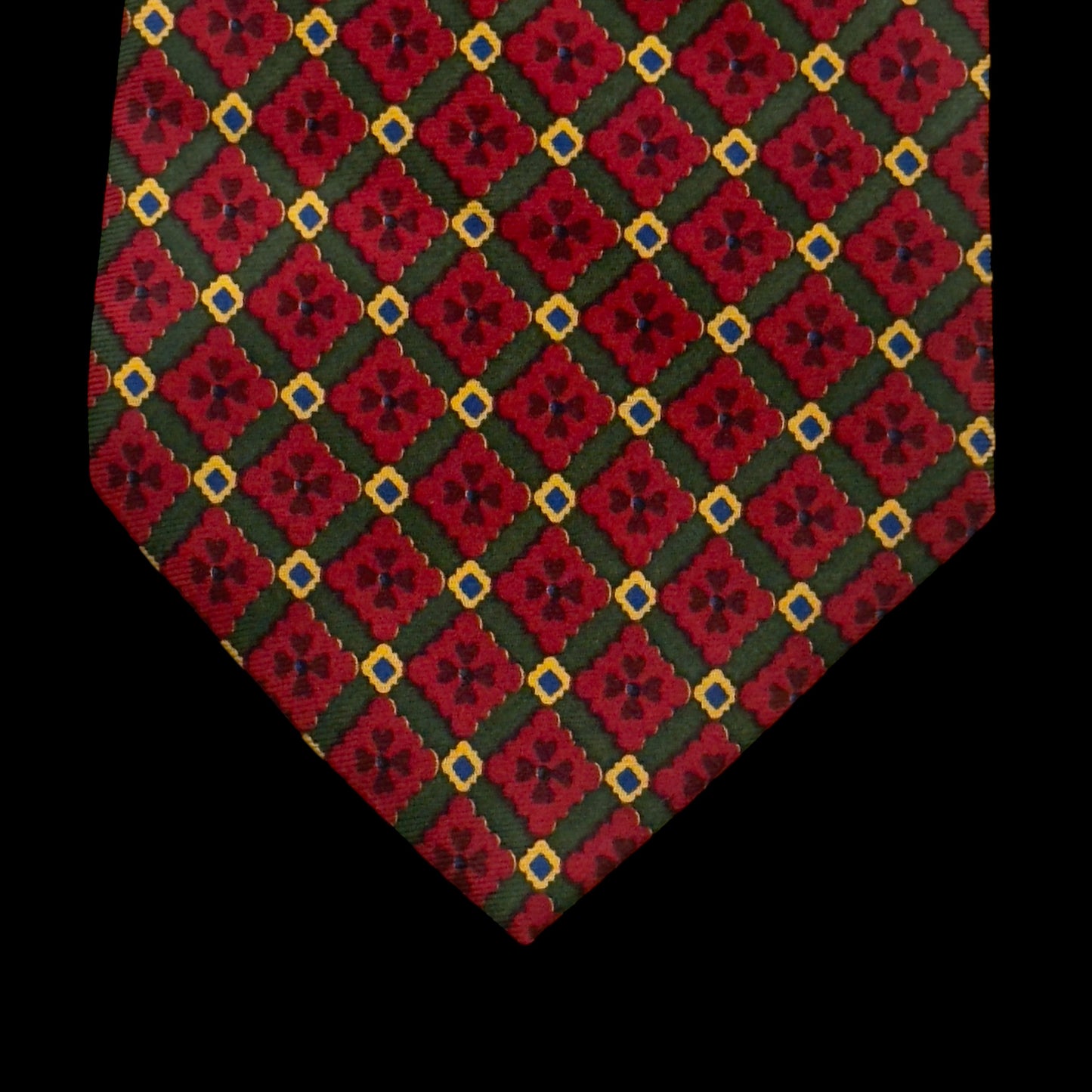 TRUSSARDI Vintage Burgundy Floral Silk Tie (9.8 cm by 147.5 cm)