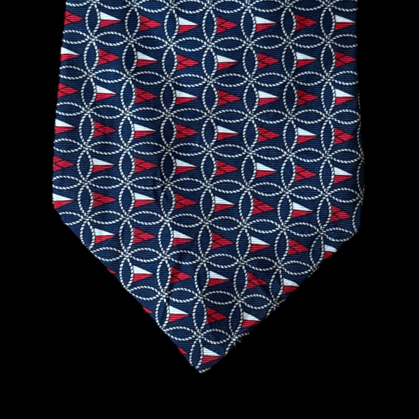 LANCEL Vintage Navy Blue Equestrian Silk Tie (9.5 cm by 149.5 cm)