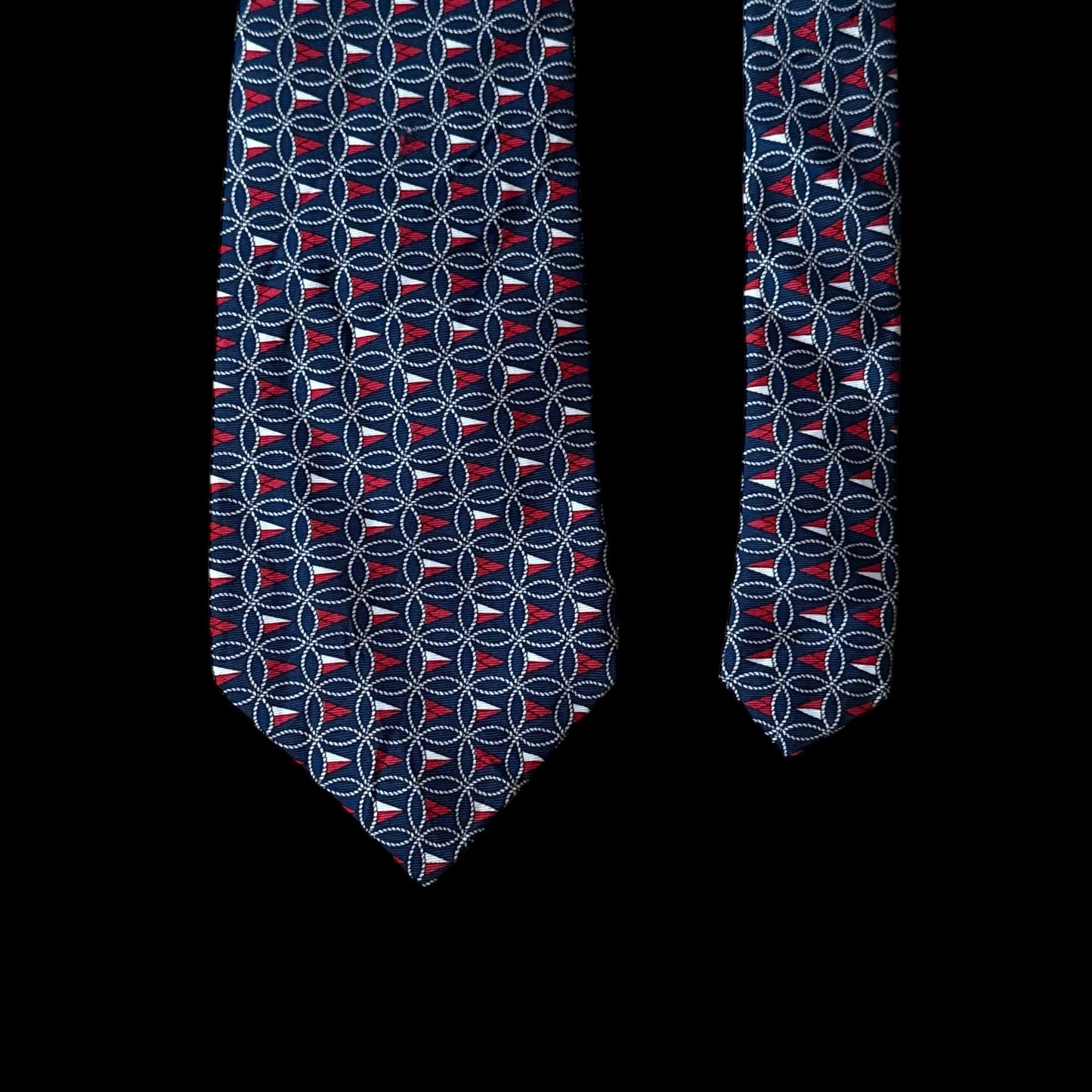 LANCEL Vintage Navy Blue Equestrian Silk Tie (9.5 cm by 149.5 cm)