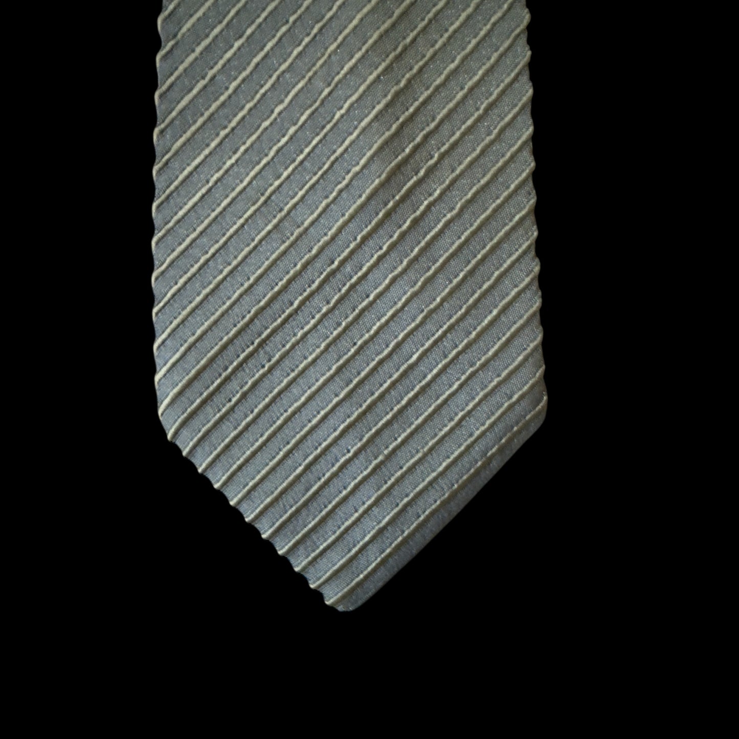 RYKIEL Homme Vintage Khaki Thin Stripes Silk Tie (9.5 cm by 154.5 cm)