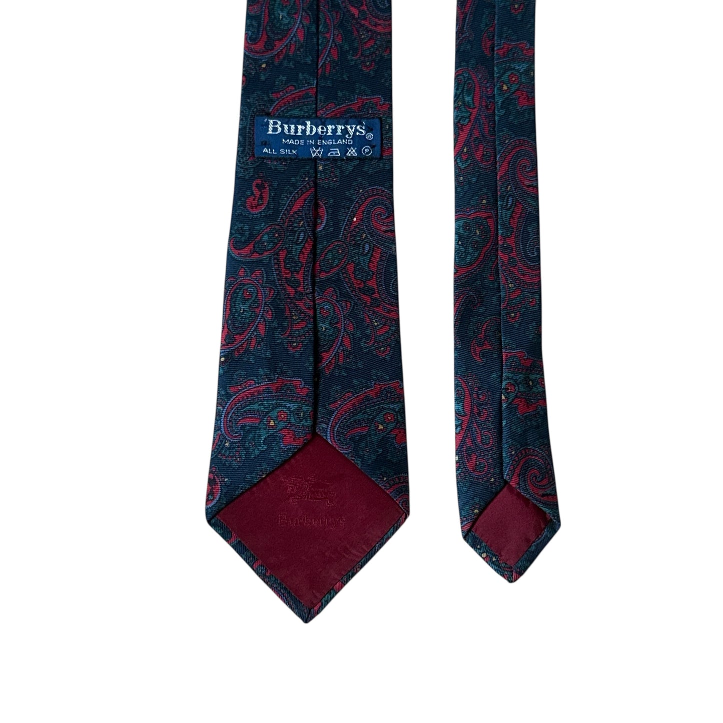 BURBERRYS Vintage Navy Blue Paisley Silk Tie (8.7 cm by 148 cm)