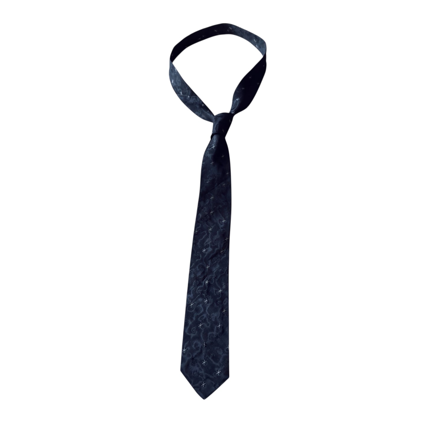 Vintage Black Abstract Silk Jacquard Tie By A. SULKA Company (6.5 cm by 132 cm)