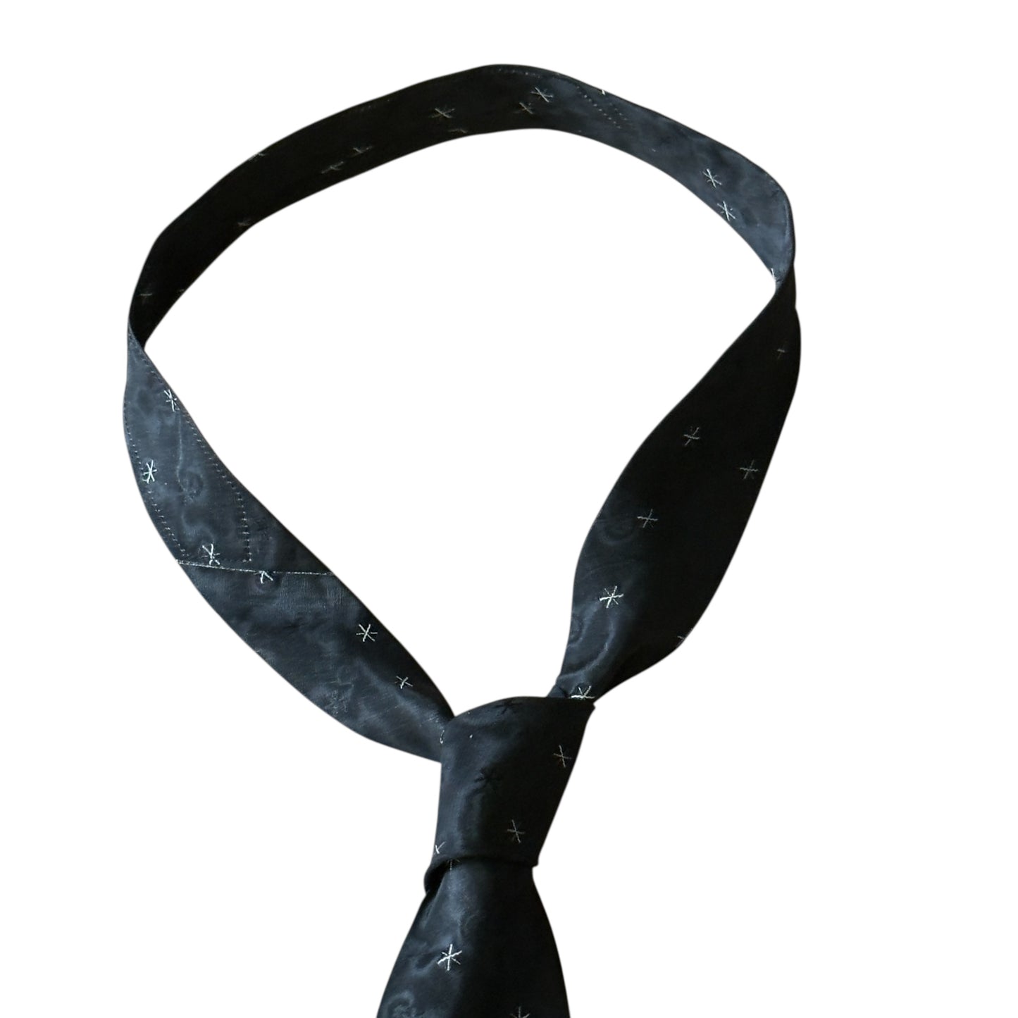 Vintage Black Abstract Silk Jacquard Tie By A. SULKA Company (6.5 cm by 132 cm)