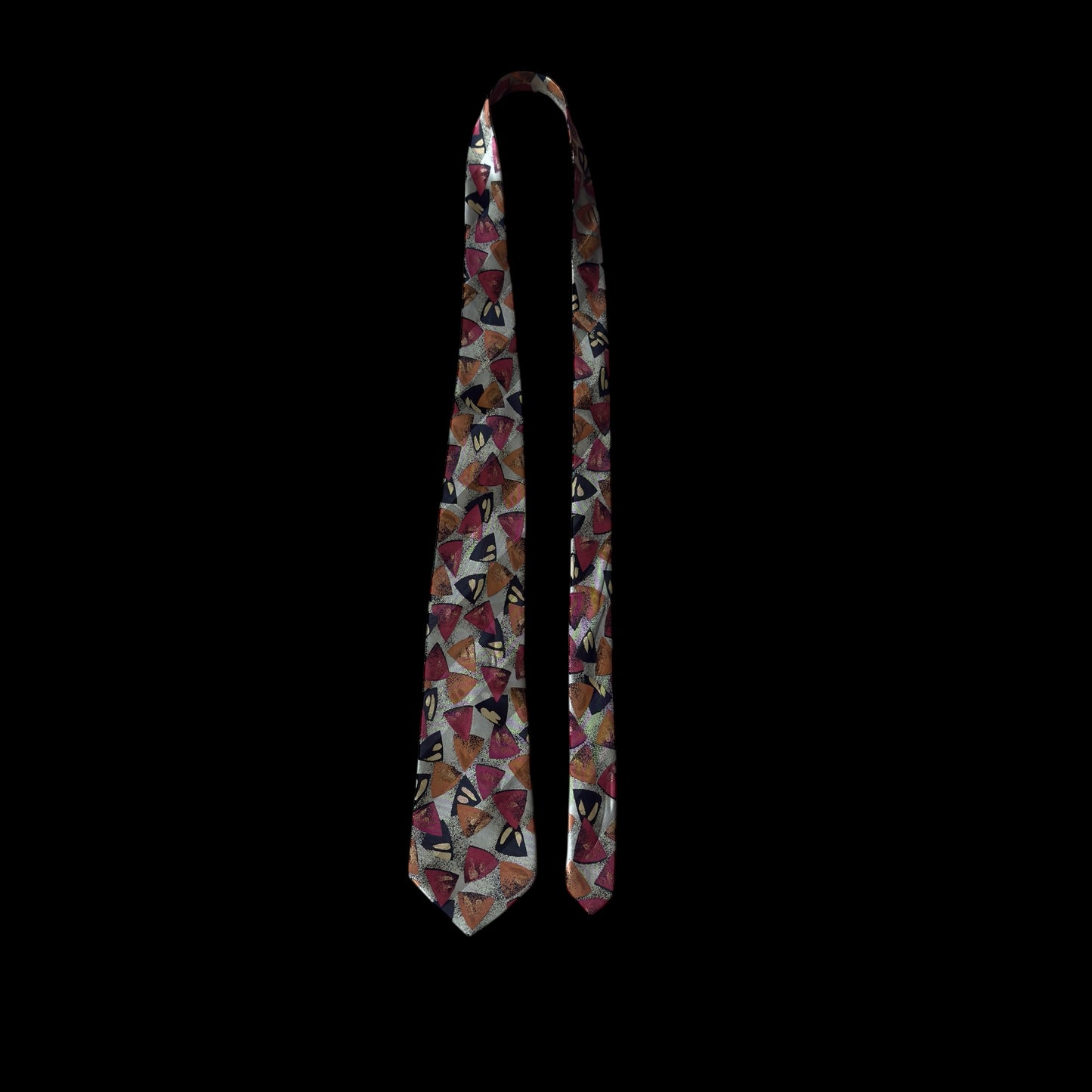 Vintage Beige Abstract Crepe Silk Jacquard Tie By BRIONI (9.2 cm by 150.5 cm)