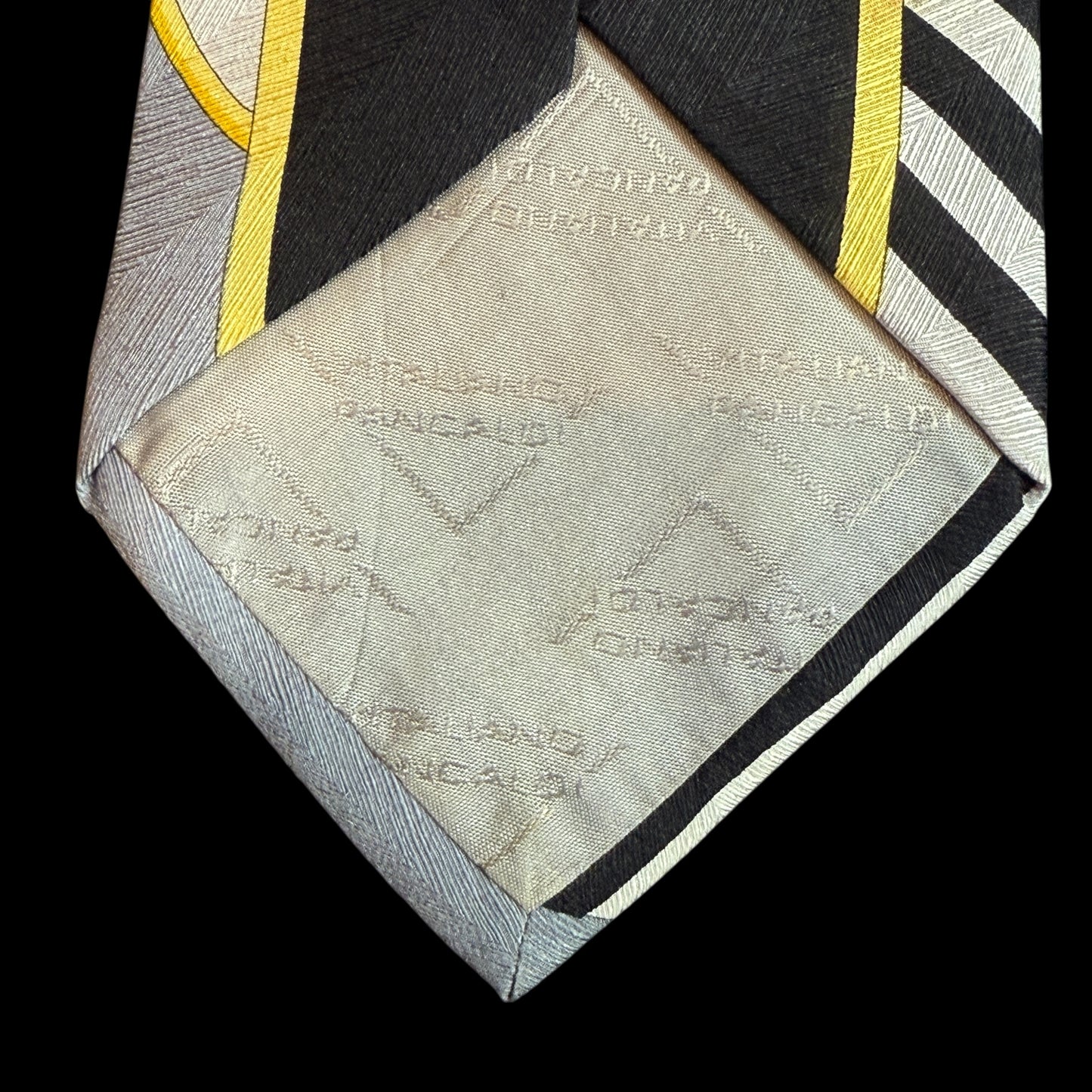 Vintage Silver Novelty Crepe Silk Jacquard Tie By VITALIANO PANCALDI (9.7 cm by 150.5 cm)
