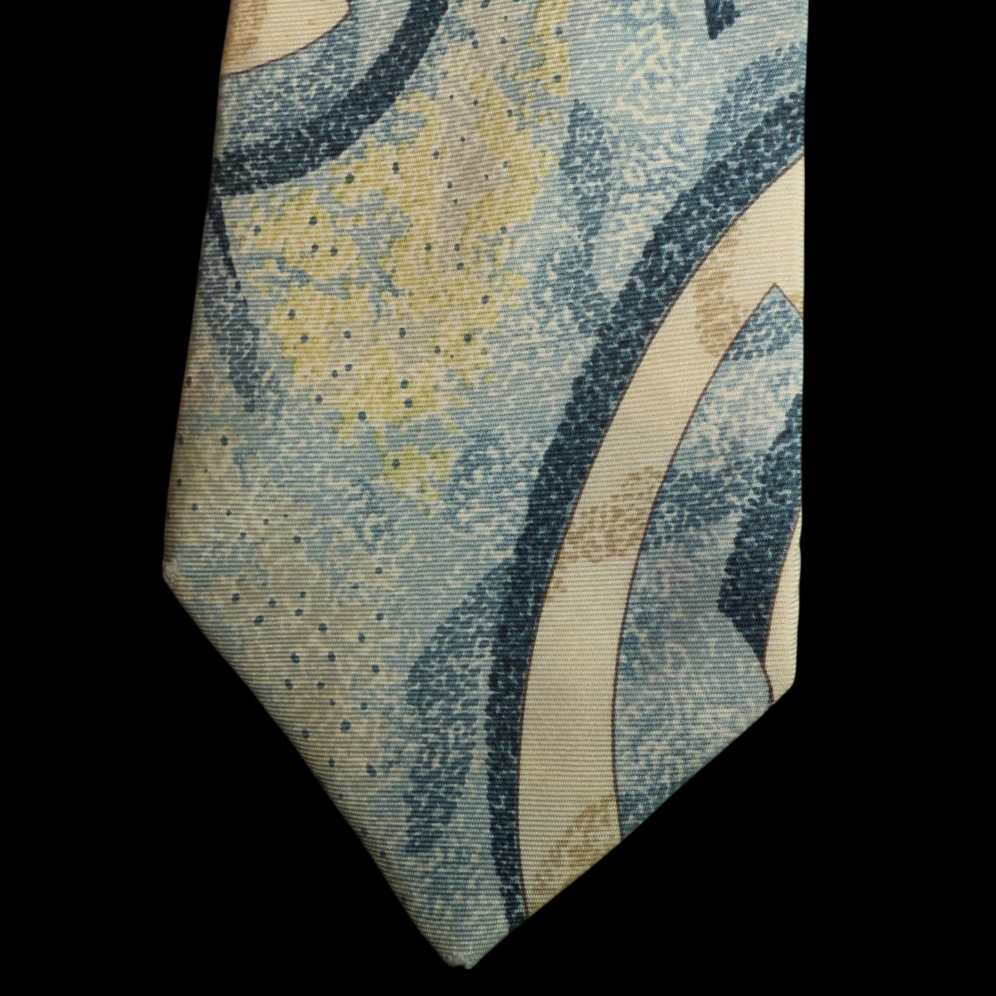 Vintage Off White Abstract Print Silk Tie by HERMES (8.5 cm by 144 cm) design by Zoe Pauwels.
